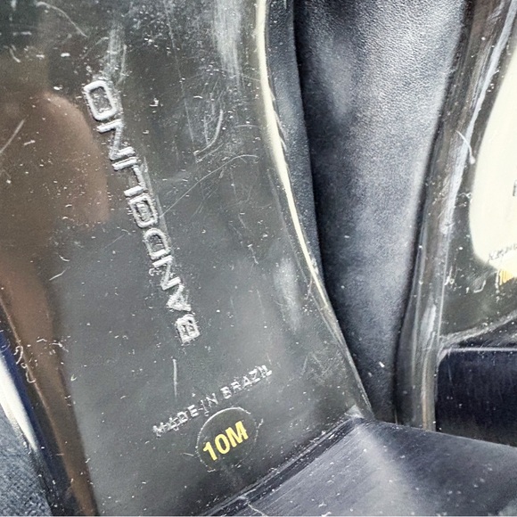 Y2K Vintage Bandolino Square Toe Mary Jane Chunky Block Heels Black Leather 10 - Picture 9 of 9